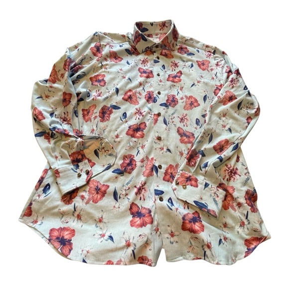 Emanuel Berg Modern Fit-17in neck-Size L/XL-Floral Print-Made in Poland - Picture 10 of 12